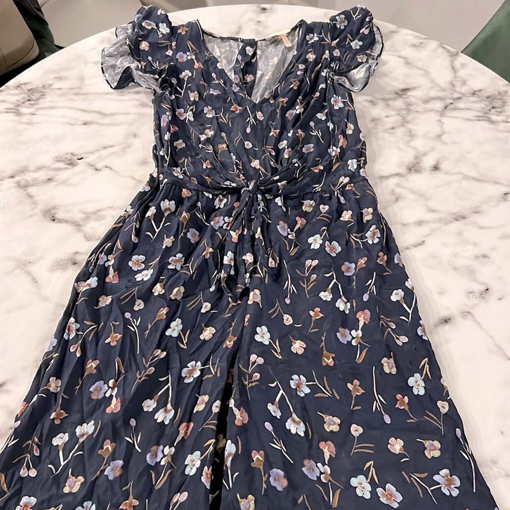 Rebecca Taylor Silk Blend Floral Jumpsuit